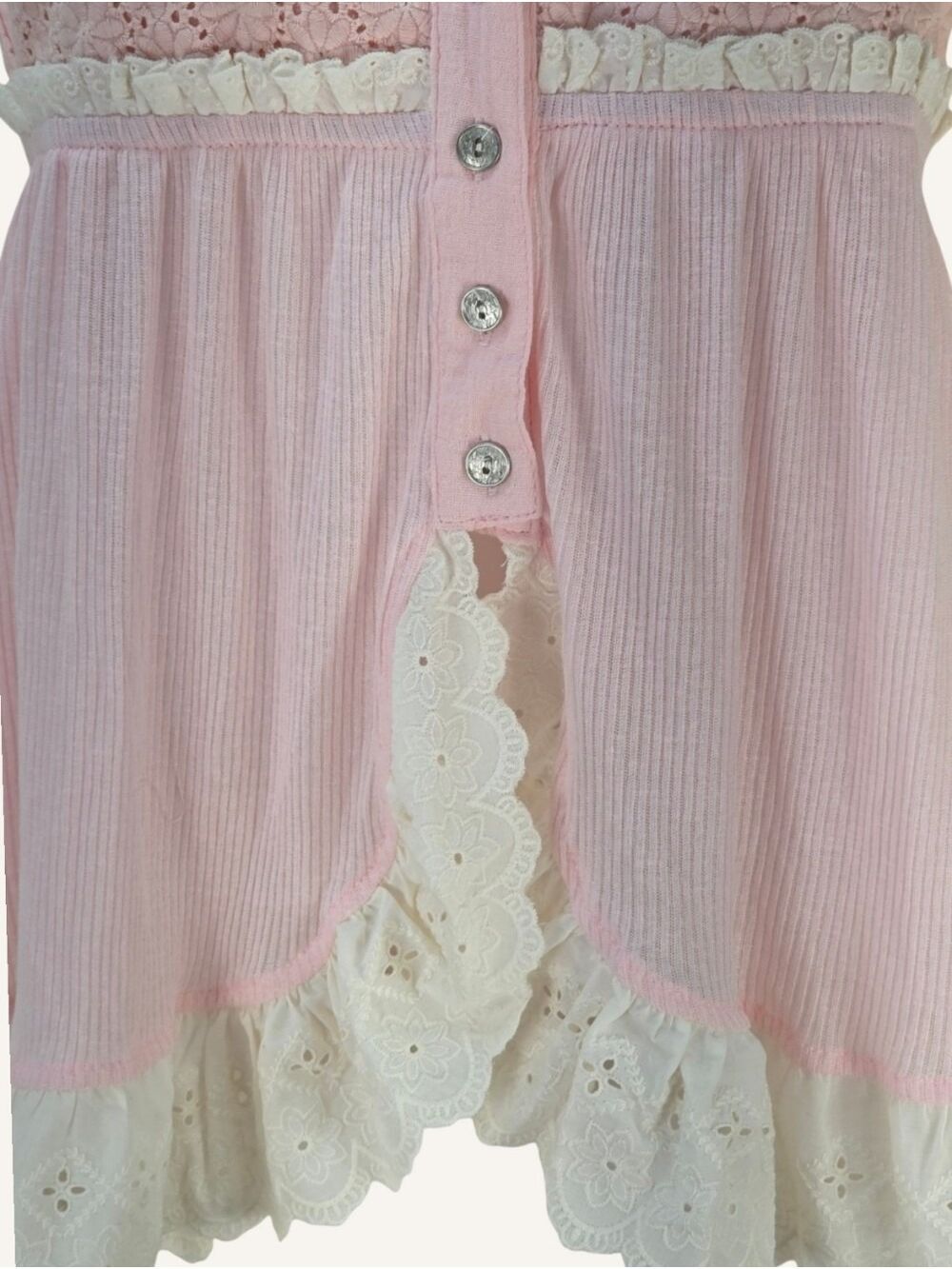 POL Tali Blush Pink Lace Babydoll Tank Top Small NWT Cottagecore Boho Fairycore - Picture 7 of 10